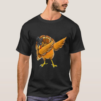 Dabbing Turkey Thanksgiving Boys Kids Men Turkey D T-Shirt