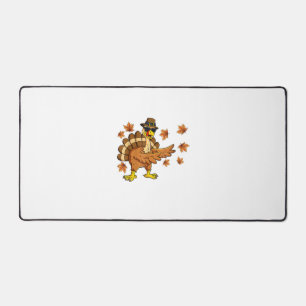 Dabbing Turkey Thanksgiving Day Gifts Pilgrim Boys Desk Mat