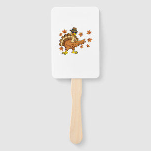 Dabbing Turkey Thanksgiving Day Gifts Pilgrim Boys Hand Fan