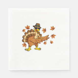 Dabbing Turkey Thanksgiving Day Gifts Pilgrim Boys Napkin
