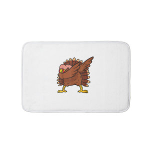 Dabbing Turkey Thanksgiving Day Pilgrim Boys Girls Bath Mat