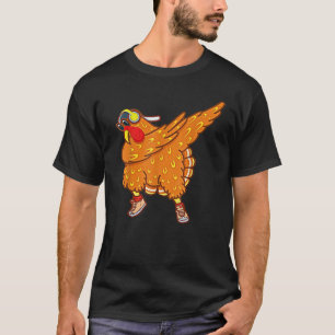 Dabbing Turkey Thanksgiving Day Pilgrim Boys Girls T-Shirt