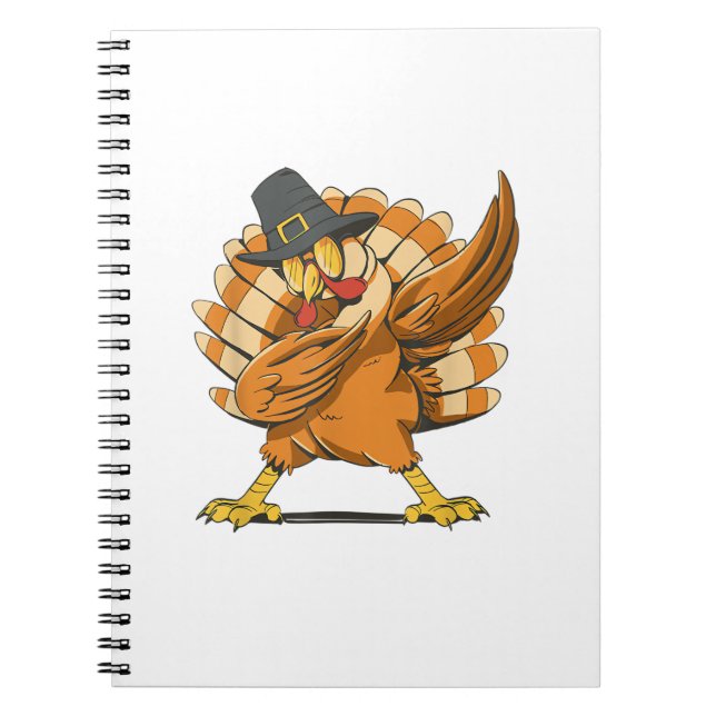 Dabbing Turkey Thanksgiving Day Pilgrim Funny Dab  Notebook (Front)