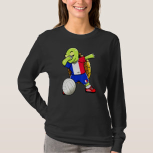 Dabbing Turtle France Volleyball Fans Jersey Frenc T-Shirt