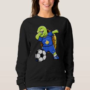 Dabbing Turtle Kosovo Soccer Fans Jersey Kosovar F Sweatshirt