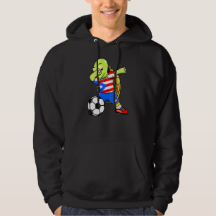 Dabbing Turtle Puerto Rico Soccer Fans Jersey Flag Hoodie