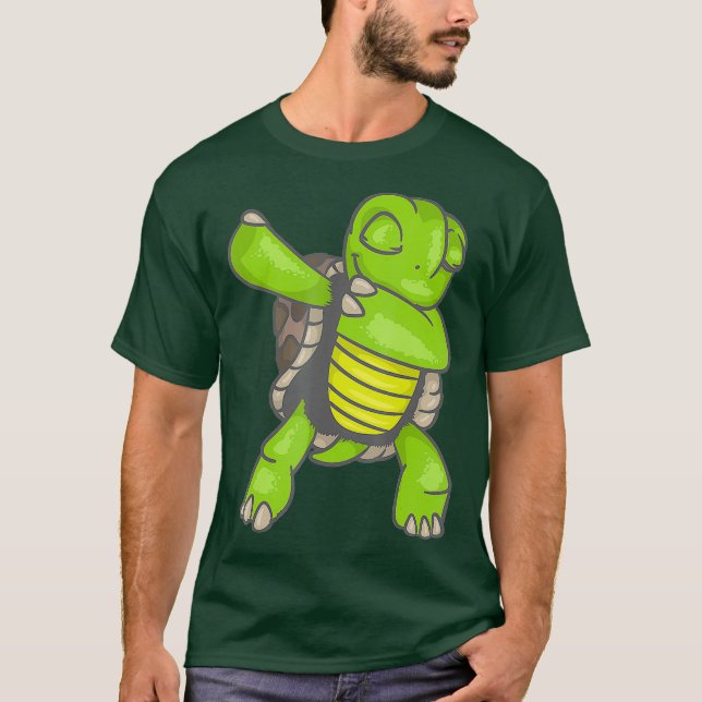Dabbing Turtle Shirt  Cool Sea Animal Fish Tee (Front)