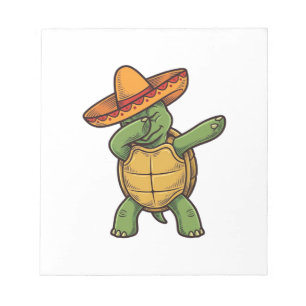 Dabbing Turtle Sombrero Vintage Vector Design_1 Notepad
