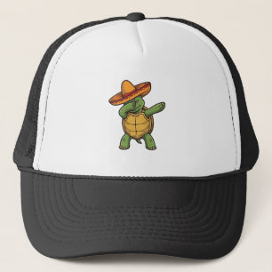 Dabbing Turtle Sombrero Vintage Vector Design_1 Trucker Hat