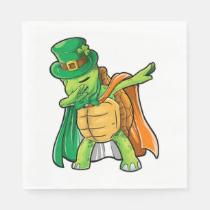 Dabbing Turtle St Patricks Day Boys Leprechaun Napkin