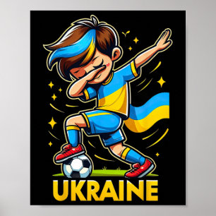 Dabbing Ukraina Children's Footbyll Jersey With Uk Poster