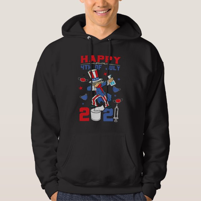 Dabbing Uncle Sam 4th of July 2021 kids boys girls Hoodie (Front)