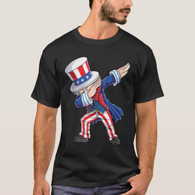 Dabbing Uncle Sam 4th Of July Boys Girls Men Ameri T-Shirt (Front)