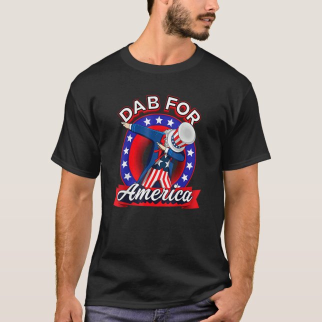 Dabbing Uncle Sam 4th Of July Independence Day T-Shirt (Front)