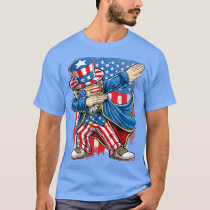 Dabbing Uncle Sam  4th of July Kids Boys Men Gifts T-Shirt