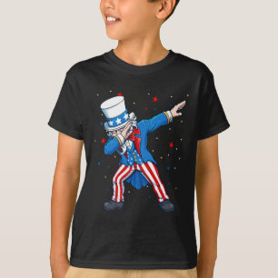 Dabbing Uncle Sam 4th of July Kids Boys Men  T-Shirt