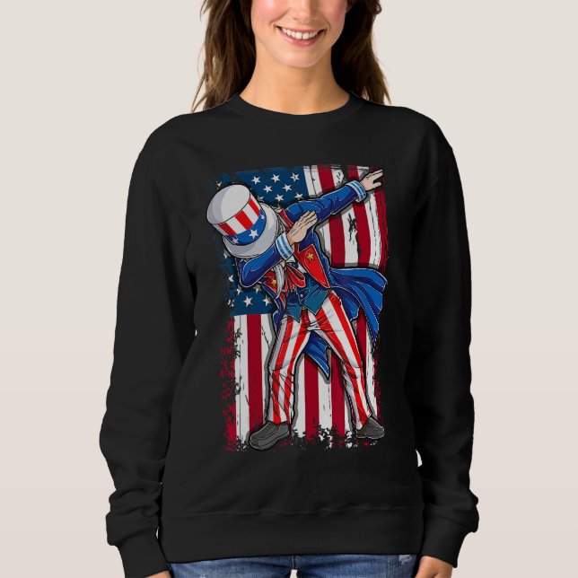 Dabbing Uncle Sam 4th Of July Men Kids Boys 2 Sweatshirt (Front)