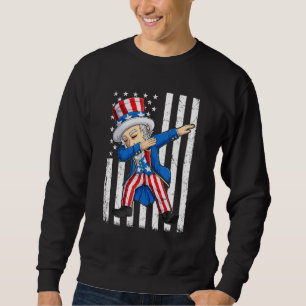 Dabbing Uncle Sam  4th of July Men Kids Boys Sweatshirt