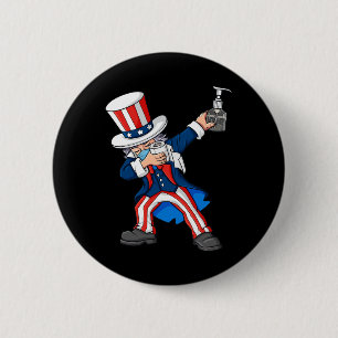 Dabbing Uncle Sam In A Mask 4th Of July Dab Fun Bo 6 Cm Round Badge