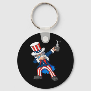 Dabbing Uncle Sam In A Mask 4th Of July Dab Fun Bo Key Ring