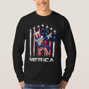 Dabbing Uncle Sam Merica 4th Of July Kids Boys Men T-Shirt