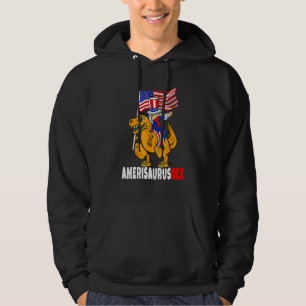 Dabbing Uncle Sam Riding Dinosaur Rex 4th Of July Hoodie