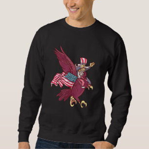 Dabbing Uncle Sam Riding Eagle 4th Of July For Kid Sweatshirt