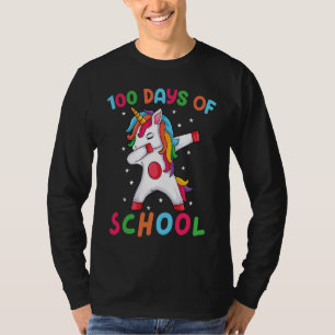Dabbing Unicorn 100 Days of School  Girls Dabbing  T-Shirt