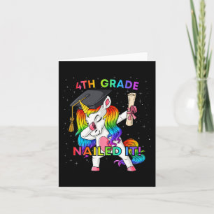 Dabbing Unicorn 5th Grade Nailed It Graduation Gir Card