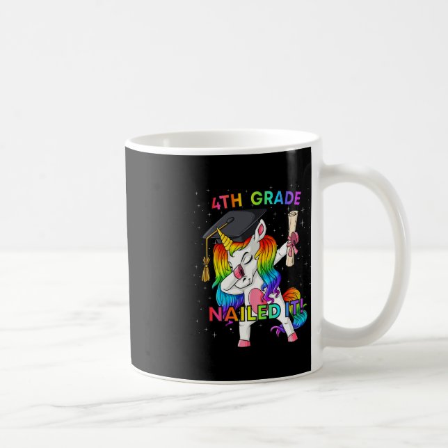Dabbing Unicorn 5th Grade Nailed It Graduation Gir Coffee Mug (Right)