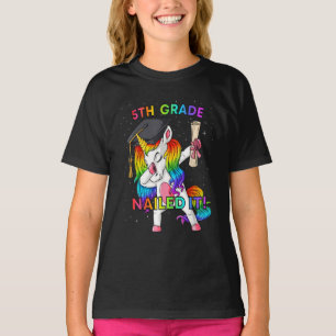 Dabbing Unicorn 5th Grade Nailed It Graduation  T-Shirt