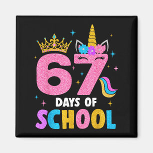 Dabbing Unicorn 67 Days Of School Teachers Kids Bo Magnet