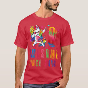 Dabbing Unicorn 9th Birthday Awesome Since 2014 T-Shirt