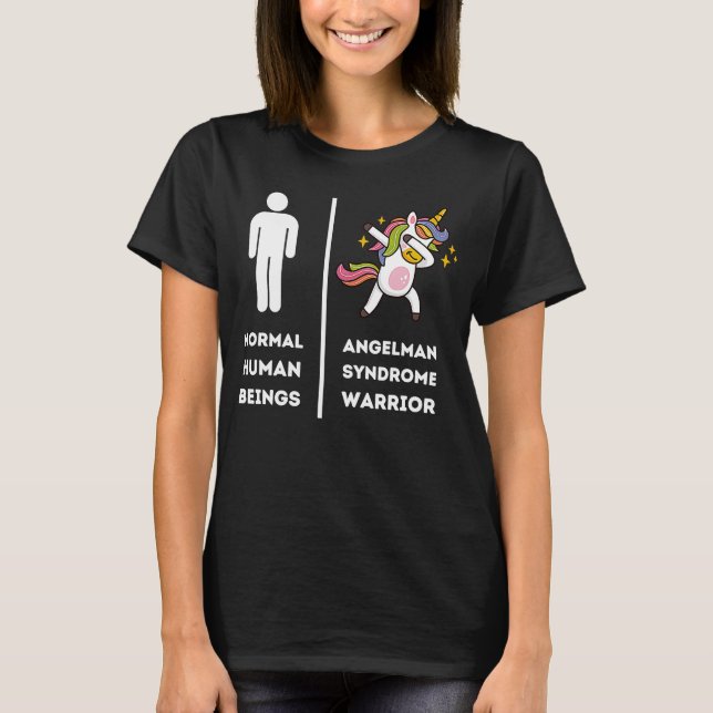Dabbing Unicorn Angelman Syndrome Warrior Survivor T-Shirt (Front)