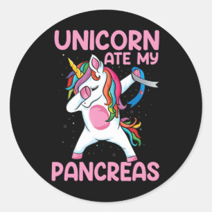 Dabbing Unicorn Ate My Pancreas Type 1 Diabetes Aw Classic Round Sticker