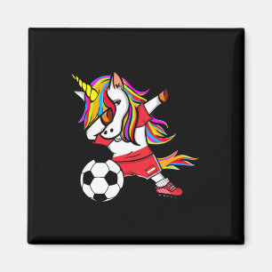 Dabbing Unicorn Austria Footll - Austrian Flag Soc Magnet