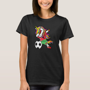 Dabbing Unicorn Belarus Football  Belarusian Flag  T-Shirt