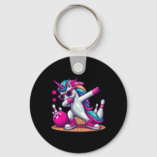 Dabbing Unicorn Bowling Key Ring