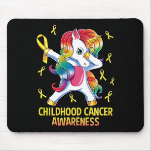 Dabbing Unicorn Childhood Cancer Awareness 1  Mouse Pad