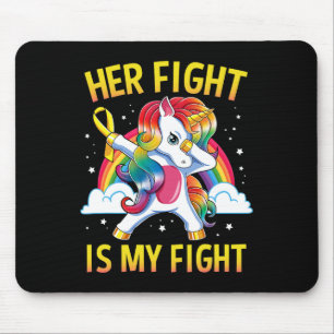 Dabbing Unicorn Childhood Cancer Awareness  Mouse Pad