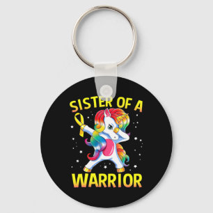 Dabbing Unicorn Childhood Cancer Awareness Proud S Key Ring