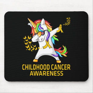Dabbing Unicorn Childhood Cancer Awareness Warrior Mouse Pad