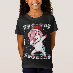 Dabbing Unicorn Christmas Pajama Cute Ugly X-Mas S T-Shirt