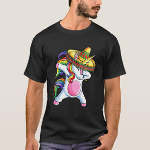 Dabbing Unicorn Cinco De Mayo Kids Girls Women Mex T-Shirt