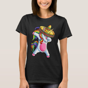 Dabbing Unicorn Cinco De Mayo Kids Girls Women Mex T-Shirt