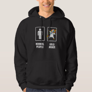 Dabbing Unicorn Coal Gold Diamond Gems Miner Minin Hoodie