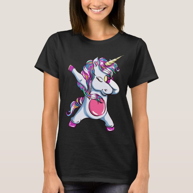 Dabbing Unicorn Dab Dance Unicorn Kids Girls T-Shirt (Front)
