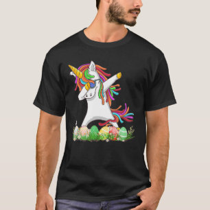 Dabbing Unicorn Easter Baskets Eggs Girls Kids Eas T-Shirt