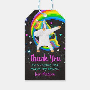 Dabbing Unicorn Favour Tags / Thank You Tags