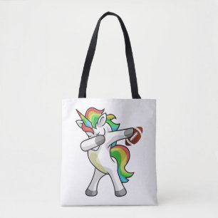 Dabbing Unicorn Football Funny Dancing Dab Gift Tote Bag
